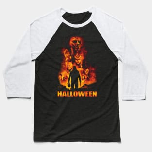 Retro Halloween Movie Baseball T-Shirt